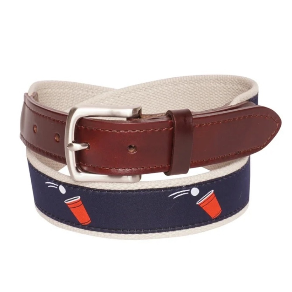 YRI Navy Beer Pong Ribbon Belt